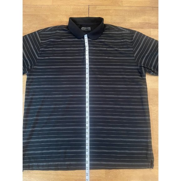 Nike Dri Fit Men's Golf Short Sleeve Polo‎ Shirt Black Striped Performance XL - Picture 4 of 7